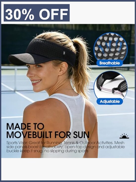 Wide Brim Quick Dry Adjustable Sun Visor Hat Men Women